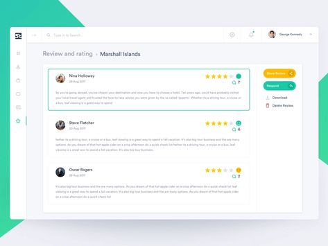 Admin Panel - Reviews by Johny vino™ on Dribbble Ui Design Ideas, Ui Website, Ui Design Dashboard, Ui Design Website, Dashboard Ui, Website Design Layout, Online Blog, Admin Panel, Ui Inspiration