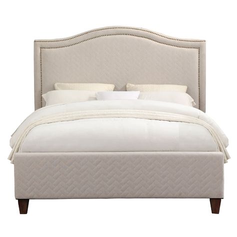 Nailhead Quilted Upholstered King Headboard in Natural White - Walmart.com King Upholstered Bed, Cheap Bedding, White Headboard, Fabric Headboard, King Headboard, Frame Headboard, Creative Furniture, Beds For Sale, Adjustable Beds