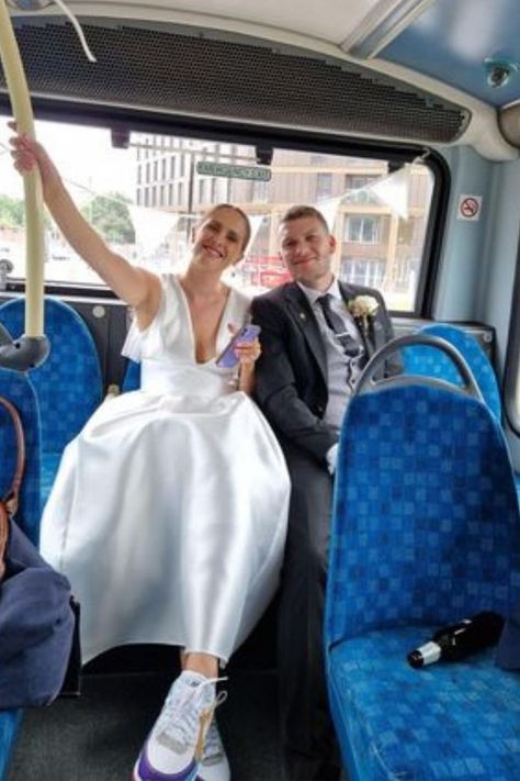 Holly McClave, 32, and husband Steve, 30, decided against typical wedding traditions and decided to do what makes them happy when getting married! Chill Wedding, Budget Bride, Wedding Traditions, Bridesmaid Gown, Tube Top, Getting Married, Big Day, Wedding Planning, Budgeting