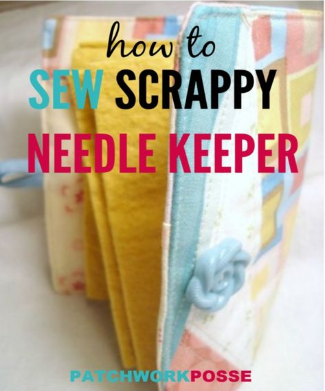 FREE sewing pattern and tutorial for how to sew a needle keeper. This needle book hass felt pages to keep your needles safely stored and organised. Can be made with scraps of fabric. Free sewing tutorial for beginners. Easy sewing pattern for beginners. Simple sewing project. #SewANeedleKeeper #NeedleKeeperSewingPattern #FreeSewingTutorial #SewingForFree #QuickSewingPattern #SimpleSewingPattern #EasySewingPattern #BeginnerSewingPattern Needle Keeper, Fat Quarter Projects, Beginner Sewing Patterns, Quilt As You Go, Needle Cases, Sewing Tutorials Free, Beginner Sewing Projects Easy, Foundation Piecing, Needle Book