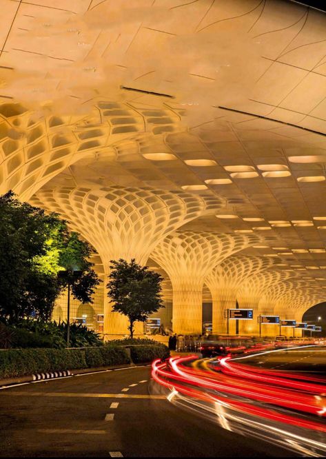 The Mumbai International Airport. Mumbai Asethic, Mumbai Airport Aesthetic, Mumbai Asthetic Picture, Mumbai Airport Night, Bombay Airport, Aditi Core, Bombay Aesthetic, Night Swimming Pool Aesthetic, Mumbai International Airport