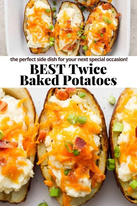 Recipe For Twice Baked Potatoes, Twice Baked Potato Recipe, Ultimate Mashed Potatoes, Twice Baked Potatoes Recipe, Easy Twice Baked Potatoes, Best Twice Baked Potatoes, Baked Potato Recipe, Smoked Meatloaf, Twice Baked Potato