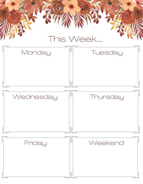 November Weekly Planner, Weekly To Do List Printable Free, Ipad Templates, Printable Weekly Calendar, Ipad Homescreen, Simple Weekly Planner, Week Calendar, Nice Tattoos, Weekly Calendar Template