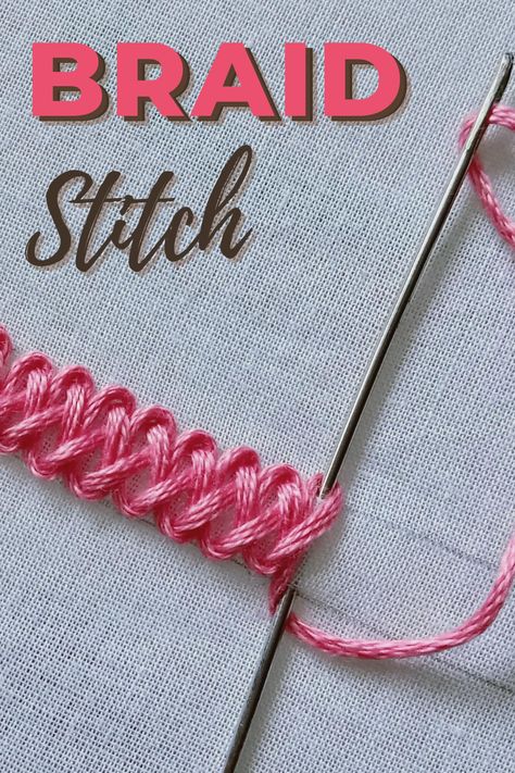 Two Color Embroidery Stitch, Insertion Stitches Embroidery, How To Do Simple Embroidery, Floral Embroidery Stitches Tutorial, Embroidery Patterns Border, Creative Embroidery Stitches, Embroidery With Thick Yarn, How To Add Embroidery To Clothes, Embroidery Braid Stitch