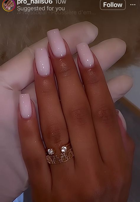 Classy Nails For Engagement, Basic Glam Nails, Milky White And Pink Nails Acrylic, Nail Ideas For Labor And Delivery, Short Square Nail French Tip, Grown Women Nails, Pretty Neutral Nails Classy, Natural Nail Manicure Designs, New Mom Nail Ideas