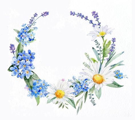 Flower Circle Border, Watercolor Art Kids, Watercolor Flower Wreath, Wreath Illustration, Circle Drawing, Wreath Drawing, Floral Wreath Watercolor, Arm Band Tattoo, Flower Circle