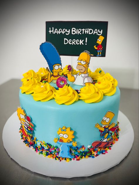 Simpsons Birthday, Birthday Cake, Happy Birthday, Cake, Stars, Birthday, Design