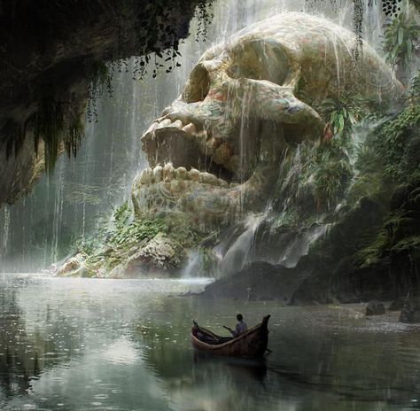 Skull Cave, Art Watch, 다크 판타지, Fantasy Setting, Fantasy Places, Foto Art, Fantasy Art Landscapes, Fantasy Concept Art, Arte Fantasy