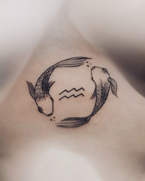 Pisces And Aquarius Tattoo Combined, Pisces Aquarius Tattoo, Aquarius Animal Tattoo, Aquarius And Pisces Tattoo Together, Aquarius Moon Tattoo, Pisces And Aquarius Tattoo, Aquarius And Pisces Tattoo, Aquarius Aesthetic Tattoo, Aquarius Tattoo Designs