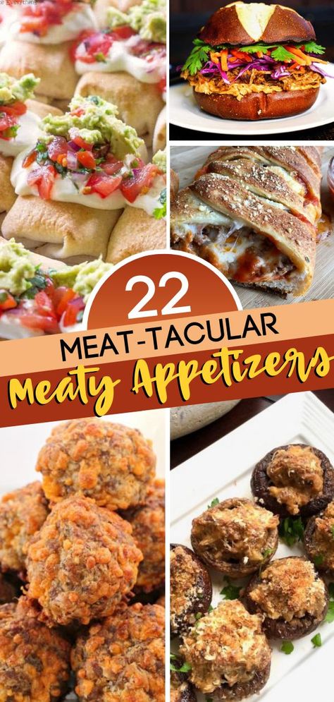 Meaty Finger Foods, Baked Pulled Pork, Meaty Appetizers, Homemade Turkey Meatballs, Beer Cheese Dip Recipe, Party Food Menu, Beef Appetizers, Game Day Appetizers, The Best Game