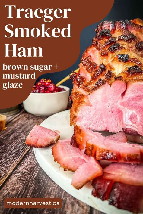 Treager Smoked Ham Recipes, Trager Smoked Ham Recipes, Smoked Ham On Traeger, Traeger Smoked Ham Recipes, Pit Boss Smoked Ham, Traeger Ham Recipes, Traeger Smoked Ham, Pellet Smoker Ham Recipes, Ham On Traeger Grill