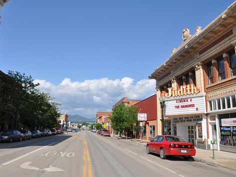 In Lewistown, Mont., A Creek Runs Under Main Street : NPR Lewistown Montana, Old Movie Theater, Old Movie, Soda Fountain, Thrill Ride, Business District, Street Names, Rv Travel, Old Movies