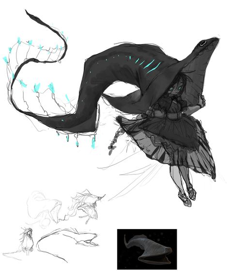 ArtStation - Pelican eel Witch (deep sea Witch) Concept Sketch, Donghyun LIM Otto Schmidt, Tomer Hanuka, Witch Characters, Witch Design, Sea Witch, Monster Concept Art, Wow Art, Monster Design, Creature Concept Art