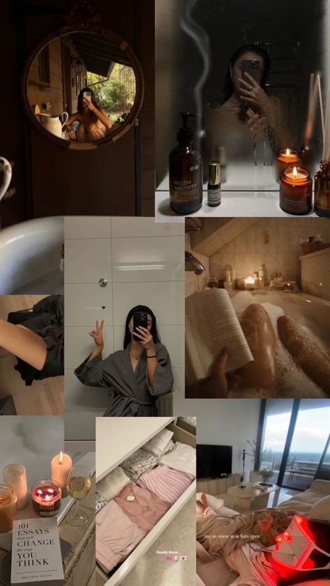 Cozy Night Routine 🛁🎀💅🏾 Collage, Cozy Night Routine, Routine Aesthetic, Cozy Night, Night Routine, Strike A Pose, Online Community