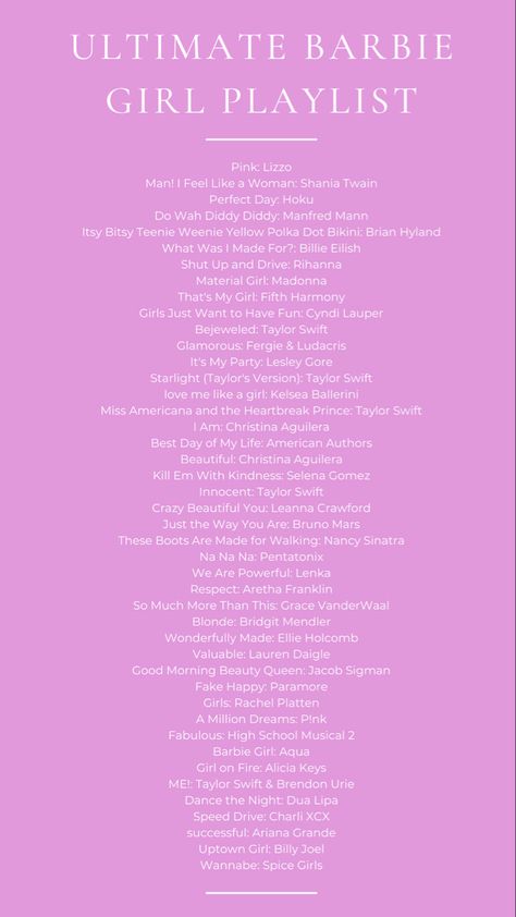 Pink Barbie Party Decor, Barbie Themed Birthday Party Sweet 16, Barbie Party Playlist, Barbie Themed Birthday Party Games, Pink Birthday Party Activities, Barbie Themed Games, Barbie Themed Sweet 16, Barbie Games Birthday, Barbie Party Aesthetic