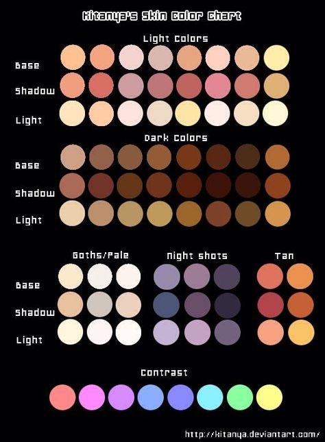 Light Goth, Skin Color Chart, Skin Palette, Cool Color Palette, Skin Color Palette, Palette Art, Colors For Skin Tone, Sky Color, Figure Drawing Reference