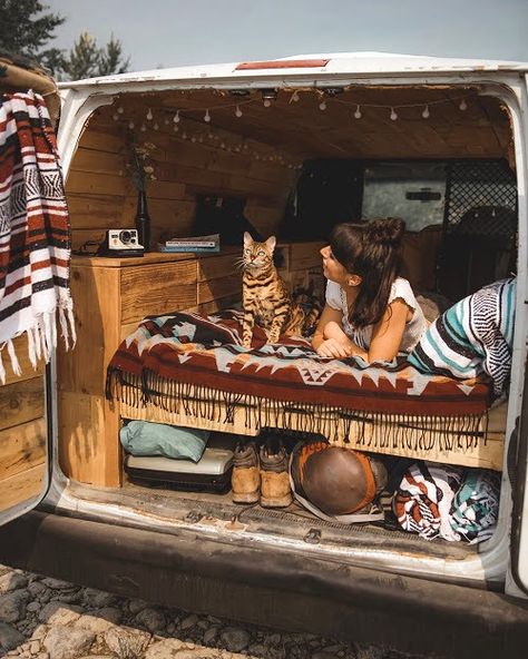 10 Tips & Tricks To Get Ready For Van Life With A Cat Kombi Food Truck, Kombi Motorhome, Kombi Home, Campervan Life, Van Life Diy, Bus Life, Vw Vintage, Campervan Interior, Hippie Van