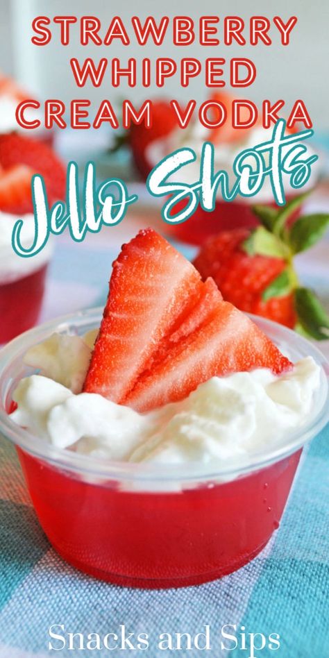 Jello Shots With Vodka, Vodka Jello Shots, Party Refreshments, Strawberry Jello Shots, Best Jello Shots, Jello Shots Vodka, Jello Pudding Shots, Party Beverages, Whipped Vodka