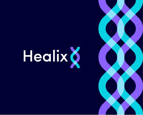 Healix - DNA Medical logo (Unused) Dna Logo Design Ideas, Medical Branding Design, Dna Graphic Design, Medical Graphic Design, Dna Logo Design, Logo Design Medical, Science Branding, Medical Logos Inspiration, Hospital Branding