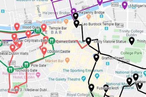 Top self guided Dublin walking tour exploring Dublin's popular, not to be missed attractions. Includes 3 walking tour guides and maps for a complete package Dublin Walking Tour, Dublin Map, Walking Map, Visit Dublin, Ireland Map, Dublin Airport, Travel Ireland, Tourist Map, Book Of Kells