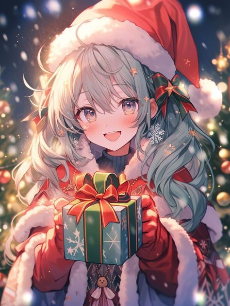 Anime Christmas Wallpaper Cute, Christmas Wallpaper Anime, Anime Santa, New Year Anime, Christmas Anime, Outdoor Christmas Decoration Ideas, Cute Eyes Drawing, Anime Elf, Christmas Outfit Ideas