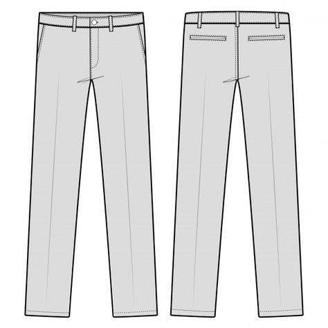 Pants formal trousers fashion flat sketc... | Premium Vector #Freepik #vector #template #fashion #illustrator #sketch Clothe Template, Female Shirt Designs, Still Life Pencil Shading, Mens Trousers Fashion, Flat Sketch Template, Fashion Flat Sketch, Flat Pants, Pants Drawing, Sketch Template