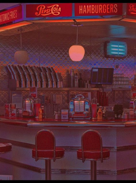 90s Diner, Vintage Widgets, Frank Core, Old School Restaurant, 80s Aesthetic Wallpaper, Diner Aesthetic, Americana Aesthetic, Model City, Retro Diner