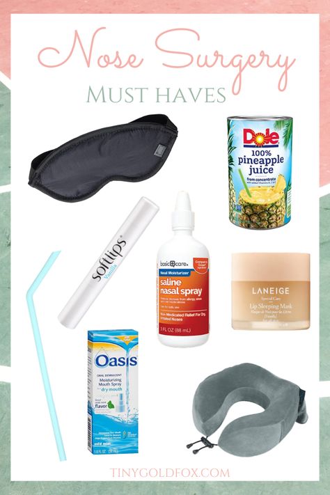 These items were lifesavers for me during my Septorhinoplasty aka nose surgery. I highly recommend them if you are having a nose surgery in the future and are wanting a comfortable recovery period. Nose Surgery Recovery, Rhinoplasty Recovery Tips, Deviated Nasal Septum Surgery, Rhinoplasty Recovery Timeline, Surgery Must Haves, Nasal Surgery, Nose Job Recovery, Plastic Surgery Recovery, Rhinoplasty Recovery