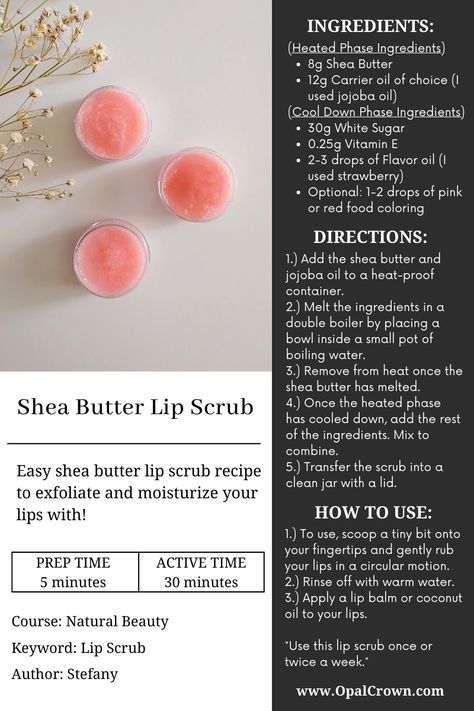 Diy Cosmetics Recipes, Opal Crown, Honey Lip Scrub, Softer Lips, Scrub Homemade, Natural Lip Scrub, Lip Scrub Recipe, Lip Gloss Homemade, Lip Scrub Homemade