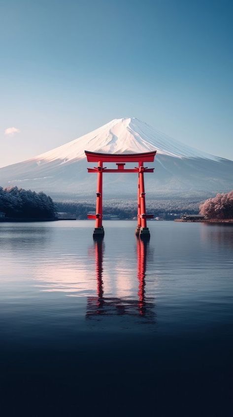 Nature Photography Mountains, Nature Of Japan, Fuji Mountain Wallpapers, Torii Gate Wallpapers, Beautiful Mountains Photography, Nature Sky Wallpaper, Japan Fuji Mountain, Mountain Iphone Wallpaper, Japan Mountains