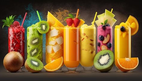 Photo many different smoothies with berr... | Premium Photo #Freepik #photo #healthy-drink #detox-juice #green-smoothie #green-juice Fresh Juice Photography, Fruit Juice Photography, Carrot Juice Smoothie, Juices For Glowing Skin, Juice Images, Smoothie Pictures, Lemondrop Shot Recipe, Juice Wallpaper, Juice Photo