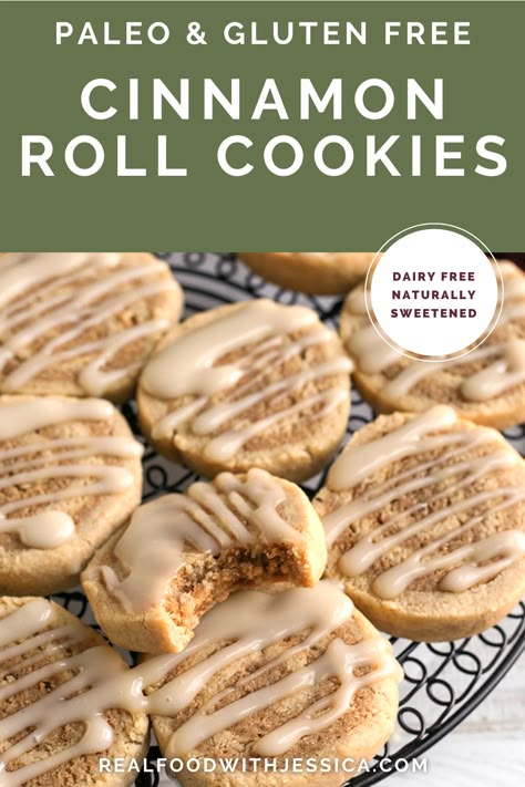 Cinnamon Roll Cookies Gluten Free, Gf Cinnamon Roll Cookies, Paleo Cinnamon Cookies, Healthy Cinnamon Dessert Recipes, Gluten And Nut Free Cookies, Cinnamon Cookies Gluten Free, Soy Free Dessert Recipes, Healthy Cinnamon Cookies, Naturally Sweetened Cookies