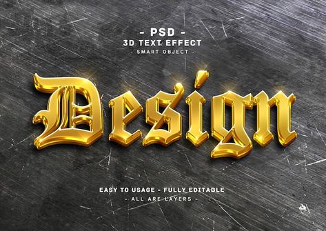 Design 3d golden text style effect | Premium Psd #Freepik #psd #typography #font #text #sparkle Text Styles Fonts, 3d Font Design, Sparkle Text, Christian Graphic Design, Photoshop Text Effects, 3d Font, Photoshop Text, 3d Text Effect, Psd Designs