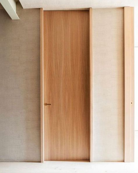 Full Height Pocket Door, Full Height Internal Doors, Full Height Doors Interior, Internal Door Ideas, Pocket Door Detail, Trimless Doors, Full Height Door, Hallway Renovation, Contemporary Internal Doors