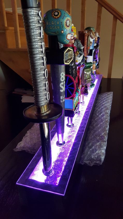 Bar Tap Ideas, Beer Tap Handles Diy, Classy Mancave, Beer Tap Handle Ideas, Beer Tap Display, Underground Nightclub, Beer Tap Handles Display, Tap Ideas, Tap Handle Display