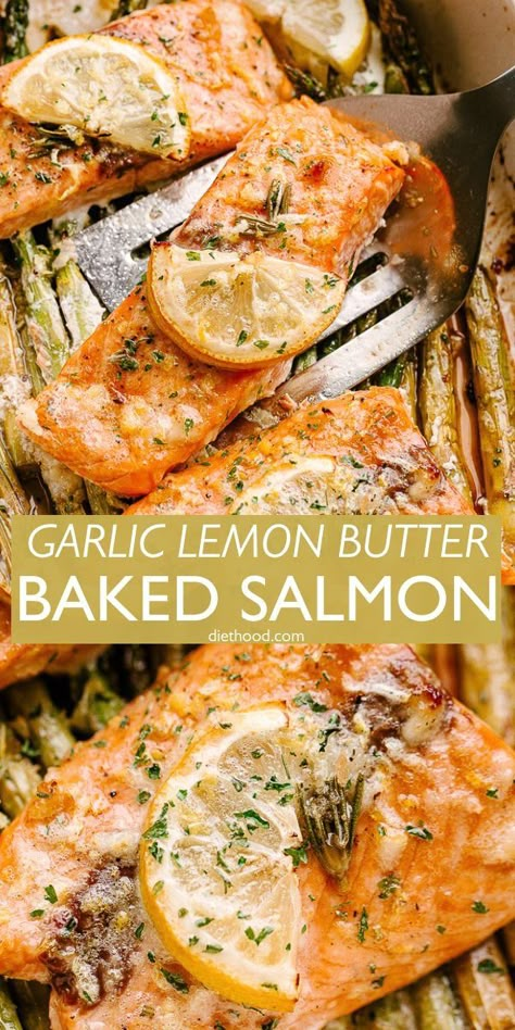 Baked Salmon In Foil With Asparagus And Garlic Lemon Butter, Lemon Ginger Salmon Recipes, Garlic Butter Salmon And Asparagus, Lemon Herb Salmon Baked, Baked Salmon And Asparagus In Foil With Lemon Garlic Butter Sauce, Baked Salmon With Lemon Butter Sauce, Salmon With Garlic Lemon Butter Sauce, Roasted Salmon And Asparagus, Lemon Garlic Salmon Recipes