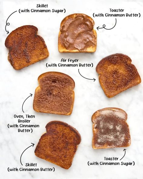 New York Times Cinnamon Toast, French Toast Seasoning, Cinnamon Food Ideas, Cinnamon Butter Toast, Cinammon Toast Recipe, Sweet Toast Recipes, Air Fryer Cinnamon Toast, Banana Toast Recipe, Cinnamon And Sugar Toast