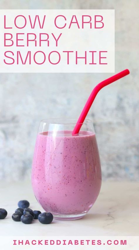 Delicious low carb berry smoothie is a bright and creamy drink. Perfect for those busy days or when you want a diabetic friendly sweet treat. #lowcarb #smoothie #diabeticfriendly Smoothie Recipes For Diabetics, Smoothies For Diabetics, Weight Watchers Blueberry Muffins, Frozen Berry Smoothie, Berries Smoothie, Low Carb Smoothie Recipes, Make Ahead Smoothies, Fruit For Diabetics, Dairy Free Smoothies