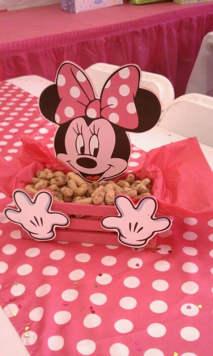 Easy Minnie Mouse Centerpieces, Minnie Mouse Birthday Party Ideas 2nd Decorations Center Pieces, Minnie And Mickey Party, Minnie Centerpieces, Birthday Digital Invitations, Minnie Mouse Centerpieces, Minie Mouse Party, Minnie Mouse Banner, Cupcakes Minnie Mouse