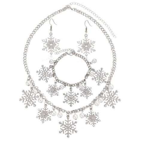 PRICES MAY VARY. ♥Snowflake Handcrafted♥: Our latest statement piece features this fashion jewelry set that includes a chain necklace with snowflake novelty pendant, a pair of drop dangle earrings snowflake shape in silvertone finish and link bracelet with snowflake pearl charms ♥ Eye-Catching♥: Want to add something "bling" in winter? This snowflake necklace bracelet earrings jewelry set will be a GREAT choice for you. And they will be an ideal gift for your girlfriend, wife, fiancee, mother, y Snowflake Bracelet, Snowflake Jewelry, Snowflake Necklace, Snowflake Shape, Crystal Snowflakes, Snowflake Earrings, Earrings Christmas, Jewelry Fashion Trends, Fashion Jewelry Sets