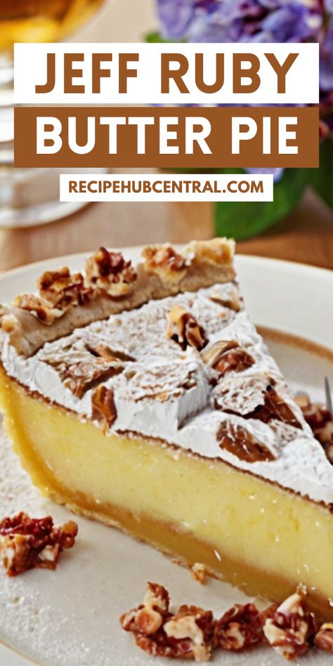 If you like sweet pies, you should try Jeff Ruby Butter Pie Recipe. This pie is creamy, rich, and very easy to make. Honey Vinegar Pie, Sawdust Pie Recipes, Bob Andy Pie Recipe, Water Pie Recipe, Buttery Recipes, Easy Pies, Vinegar Pie, Polvorones Recipe, Butter Pie Recipe