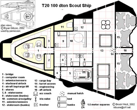 Gibson Scout Ship Starship Deck Plans, Traveller Rpg Ships Deck Plans, Spaceship Schematics, Starfinder Maps, Star Wars Infographic, Star Trek Rpg, Star Ship, Sci Fi Rpg, Traveller Rpg