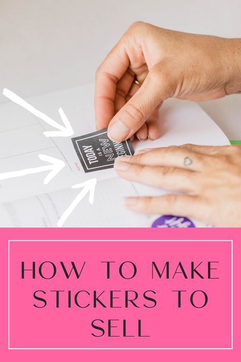 Learn how to make stickers to sell online! How To Sell Stickers Online, Sticker Making Business, How To Sell Stickers, Popular Stickers To Sell, Cricut Stickers How To Make, Stickers To Sell, Sell Stickers, Selling Stickers, Cricut Projects Easy