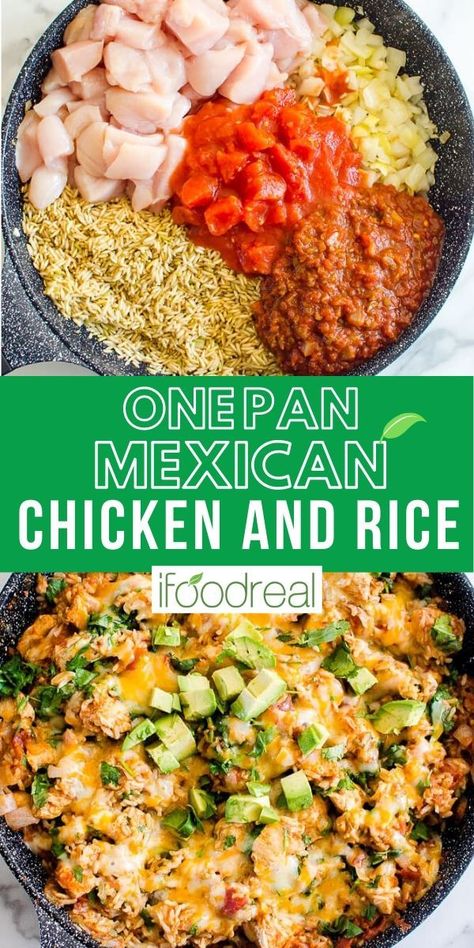 Mexican Chicken Breast Recipes, Mexican Chicken Breast, Mexican Chicken And Rice, Rice And Chicken, Mexican Chicken Recipes, Chicken Skillet Recipes, Chicken Skillet, Chicken Breast Recipes Easy, Easy Rice Recipes