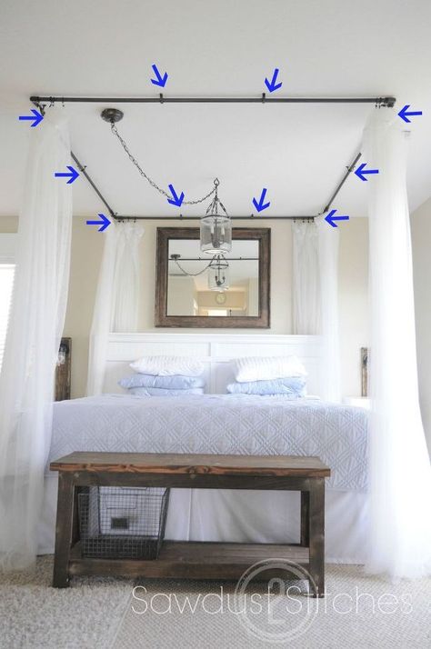 how to make a pvc bed canopy, bedroom ideas, how to, painted furniture, repurposing upcycling Diy Canopy Bed, Canopy Bed Diy, Diy Lampe, Diy Canopy, Bed Canopy, Canopy Bed, Pvc Pipe, Diy Bed, My New Room