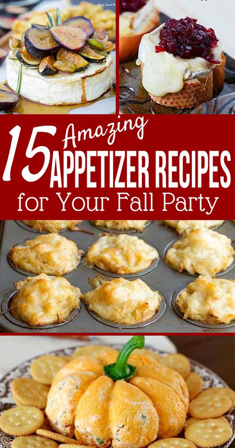 Looking to change up your #party #appetizer #recipes this fall? Here are 15 delicious and easy party recipes to try for Thanksgiving, holiday parties, or even simple get-togethers. https://playdatesparties.com/fall-appetizers-for-party-recipes/ Finger Foods For Thanksgiving, Foods For Thanksgiving, Appetizers Fall, Halloween Finger, Fall Party Food, Fall Appetizers, Make Ahead Appetizers, Fall Snacks, Thanksgiving Appetizers