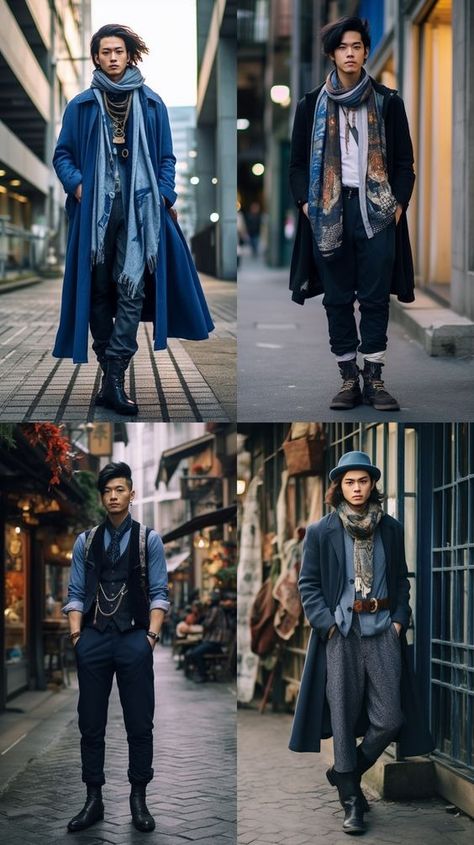 Modern Steampunk Fashion Men, Modern Wizard Fashion Men, Wizard Aesthetic Fashion Male, Wizard Clothes Aesthetic, Dark Autumn Outfits Men, Wizard Fashion Men, Modern Wizard Fashion, Wizards Robes, Wizard Outfit Design Male