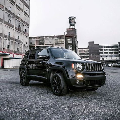 The 2016 Jeep Renegade "Dawn of Justice" Special Edition is here to fight your boring commute. #saveatsterling Jeep Renegade Black, 2016 Jeep Renegade, Jeep Black, Mercedes Jeep, Cb 300, Cars Jeep, Car Kits, Black Jeep, 2016 Jeep