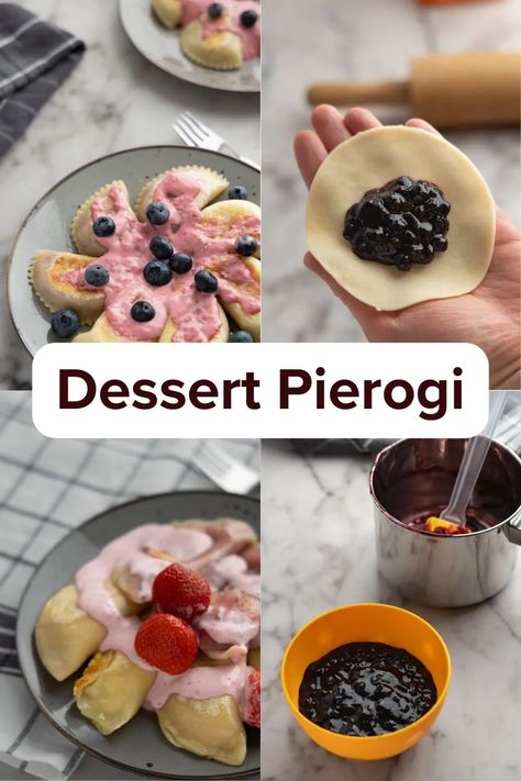 Dessert Pierogi: 6 Sweet Pierogi Filling Ideas to Try - Definitely Not a Chef Sweet Pierogi Recipe, Fruit Perogies, Dessert Pierogies, Pierogi Filling Recipes, Farmers Cheese Pierogi Recipe, Pierogi Fillings, Homemade Pierogi Recipe, Cheese Pierogi Recipe, Pierogi Dough