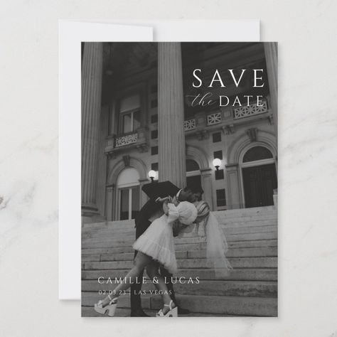 Vintage Save The Date Zazzle, Wedding Save The Date Picture Ideas, Timeless Wedding Save The Dates, Save The Date Magnets Pictures, Save The Date Ideas For Weddings Photos, Simple Save The Date Picture, Save The Date Ideas Timeless, Picture Save The Dates, Elegant Wedding Save The Dates